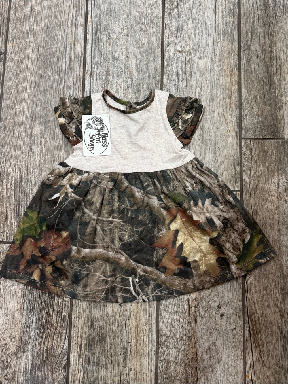 Bass Pro Shops Camo Baby Girl Dress 3M NWT Ruffle Sleeve